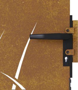 vidaXL Furtka ogrodowa, 85x100 cm, stal kortenowska, motyw trawy 7