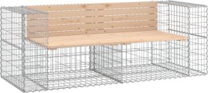 vidaXL Ławka ogrodowa z gabionem, 184x71x65,5 cm, lite drewno sosnowe 2