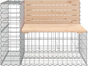 vidaXL Ławka ogrodowa z gabionem, 184x71x65,5 cm, lite drewno sosnowe 4