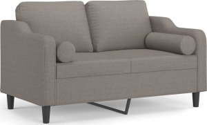 vidaXL 2-osobowa sofa z poduszkami, kolor taupe, 120 cm, tkanina 2