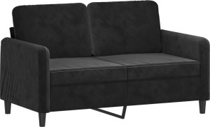 vidaXL 2-osobowa sofa z poduszkami, czarna, 120 cm, aksamit 4
