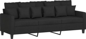 vidaXL 3-osobowa sofa z podnóżkiem, czarna, 180 cm, tkaniną 4