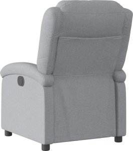 vidaXL Elektryczny fotel rozkładany, jasnoszary, obity tkaniną 5