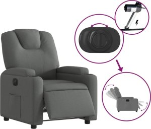 vidaXL Elektryczny fotel rozkładany, ciemnoszary, obity tkaniną 5
