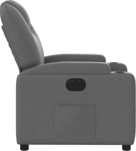 vidaXL Elektryczny fotel rozkładany, ciemnoszary, obity tkaniną 9