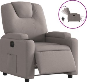 vidaXL Elektryczny fotel rozkładany, kolor taupe, obity tkaniną 2