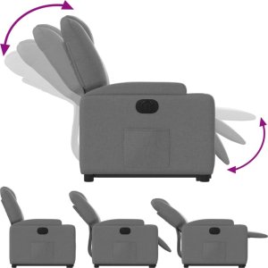 vidaXL Podnoszony fotel masujący, elektryczny, rozkładany, ciemnoszary 6