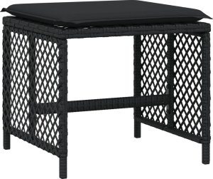 vidaXL 11-cz. zestaw mebli do ogrodu, z poduszkami, czarny rattan PE 5