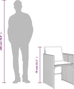 vidaXL 7-cz. zestaw mebli ogrodowych z poduszkami, szary, rattan PE 10