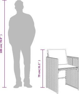 vidaXL 9-cz. zestaw mebli ogrodowych z poduszkami, beżowy, polirattan 12