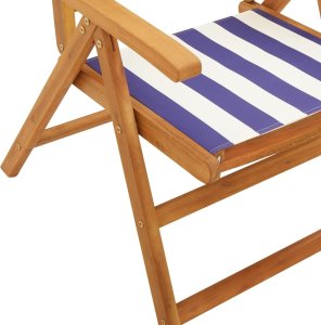 vidaXL Rozkładane krzesła ogrodowe, 4 szt., niebiesko-biała tkanina 8