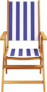 vidaXL Rozkładane krzesła ogrodowe, 6 szt., niebiesko-biała tkanina 4