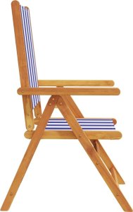 vidaXL Rozkładane krzesła ogrodowe, 6 szt., niebiesko-biała tkanina 5