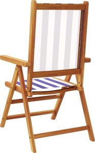 vidaXL Rozkładane krzesła ogrodowe, 6 szt., niebiesko-biała tkanina 6