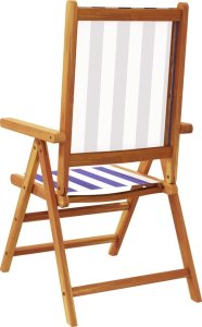 vidaXL Rozkładane krzesła ogrodowe, 8 szt., niebiesko-biała tkanina 6