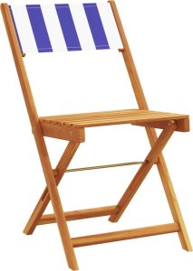 vidaXL Składane krzesła ogrodowe, 8 szt., niebiesko-biała tkanina 3