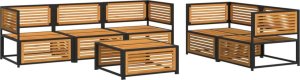 vidaXL 6-cz. zestaw wypoczynkowy do ogrodu, z poduszkami, akacjowy 3