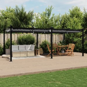 vidaXL Altana ogrodowa ze zwijanym dachem, antracytowa, 3x6 m 3