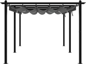 vidaXL Altana ogrodowa ze zwijanym dachem, antracytowa, 3x6 m 5