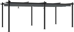 vidaXL Altana ogrodowa ze zwijanym dachem, antracytowa, 3x6 m 6