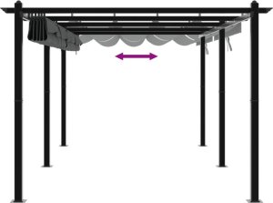 vidaXL Altana ogrodowa ze zwijanym dachem, antracytowa, 3x6 m 7