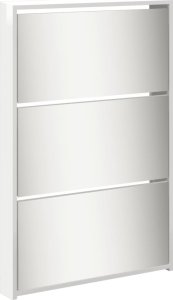 vidaXL Szafka na buty z lustrem, biała z połyskiem, 63x17x169,5 cm 6