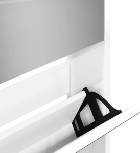 vidaXL Szafka na buty z lustrem, biała z połyskiem, 63x17x169,5 cm 10