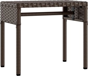 vidaXL Leżaki z zadaszeniem i stolikiem, 2 szt., brązowe, polirattan 5