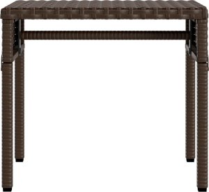 vidaXL Leżaki z zadaszeniem i stolikiem, 2 szt., brązowe, polirattan 6