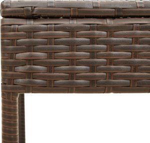 vidaXL Leżaki z zadaszeniem i stolikiem, 2 szt., brązowe, polirattan 9