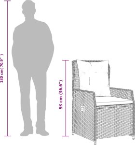 vidaXL 9-cz. zestaw mebli ogrodowych z poduszkami, beżowy, polirattan 9