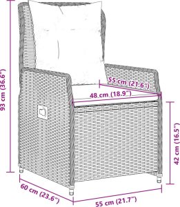 vidaXL 9-cz. zestaw mebli ogrodowych z poduszkami, beżowy, polirattan 10