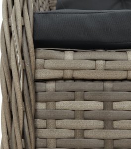 vidaXL 5-cz. zestaw mebli ogrodowych z poduszkami, szary, rattan PE 7