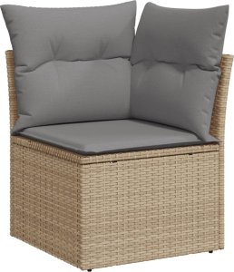 vidaXL 6-cz. zestaw mebli ogrodowych z poduszkami, beżowy, polirattan 4