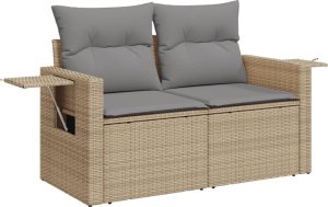 vidaXL 7-cz. zestaw wypoczynkowy do ogrodu, z poduszkami, beżowy 6