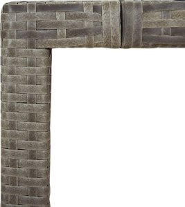 vidaXL 3-cz. zestaw mebli ogrodowych z poduszkami, szary, polirattan 6