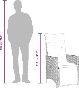 vidaXL 3-cz. zestaw mebli ogrodowych z poduszkami, szary, polirattan 10