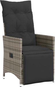 vidaXL 9-cz. zestaw mebli ogrodowych z poduszkami, szary, polirattan 3