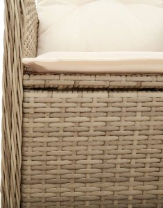 vidaXL 5-cz. zestaw mebli ogrodowych z poduszkami, beżowy, polirattan 6