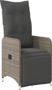 vidaXL 3-cz. zestaw mebli ogrodowych z poduszkami, szary, polirattan 3