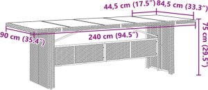 vidaXL 9-cz. zestaw mebli ogrodowych z poduszkami, szary, polirattan 8
