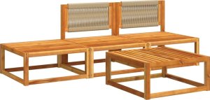vidaXL 4-cz. zestaw wypoczynkowy do ogrodu, poduszki, drewno akacjowe 3