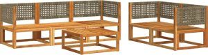 vidaXL 6-cz. zestaw wypoczynkowy do ogrodu, z poduszkami, akacjowy 3