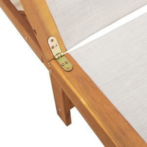 vidaXL Leżaki ze stolikiem, 2 szt., szare, drewno akacjowe i textilene 8