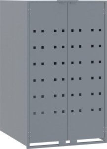 vidaXL Obudowa na 3 kosze na śmieci, szara, 207x79x117 cm, stal 4