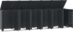 vidaXL Obudowa na 6 koszy na śmieci, antracytowa, 414x79x117 cm 8