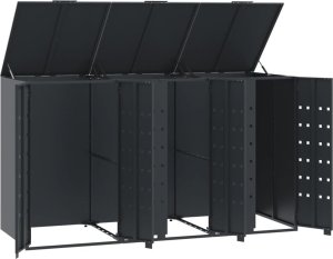 vidaXL Obudowa na 3 kosze na śmieci, antracytowa, 207x79x117 cm 8