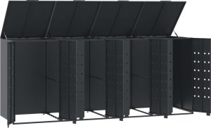 vidaXL Obudowa na 4 kosze na śmieci, antracytowa, 276x79x117 cm 8