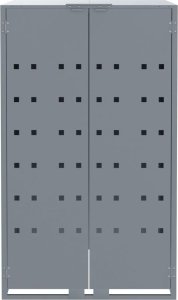 vidaXL Obudowa na 5 koszy na śmieci, szara, 345x79x117 cm, stal 5