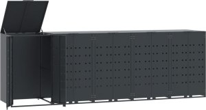 vidaXL Obudowa na 5 koszy na śmieci, antracytowa, 345x79x117 cm 2